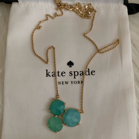 kate spade Jewelry - NWOT Kate Spade Blue Crystal  3 Stones Necklace